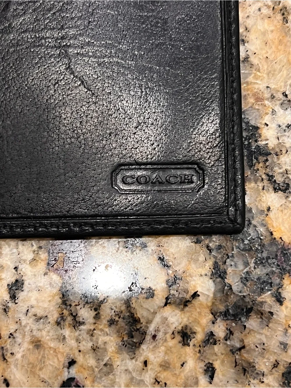 Coach Black Vintage Leather Checkbook Cover Wallet Organizer Men Travel Luxury